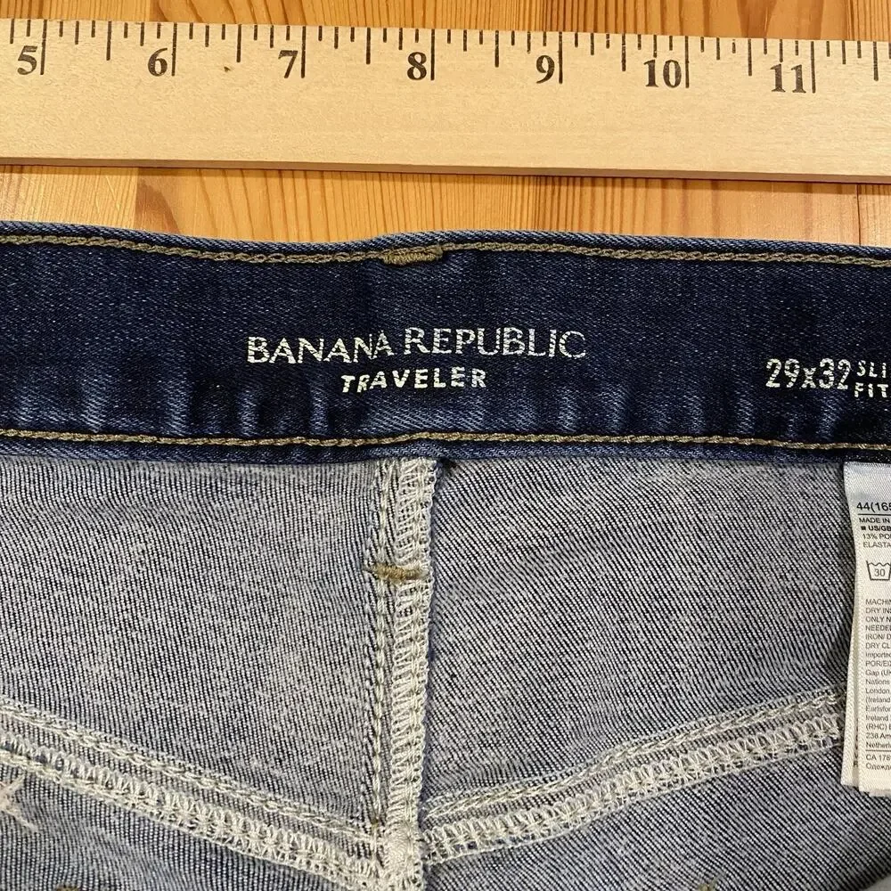 Banana Republic Mens Blue Traveler Stretch Jeans 29x32 (31) Slim Fit
